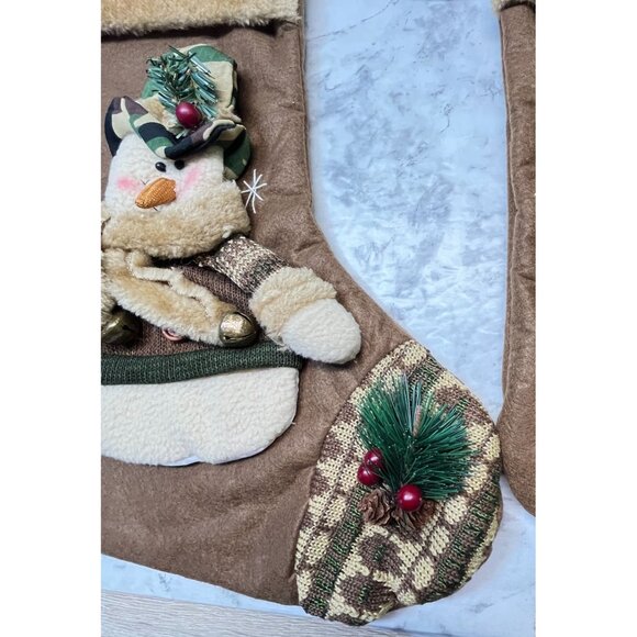 Snowman Hunter Christmas Stockings Set of 3 Camo Mountain Forest Wildlife - Picture 9 of 11